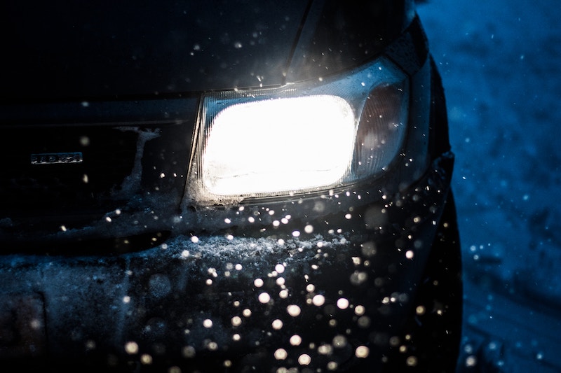 car in the winter snow