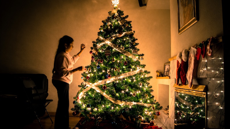 christmas tree in a home