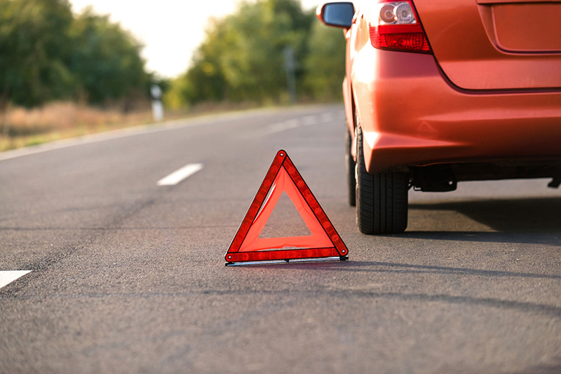 car stopped on side of the road