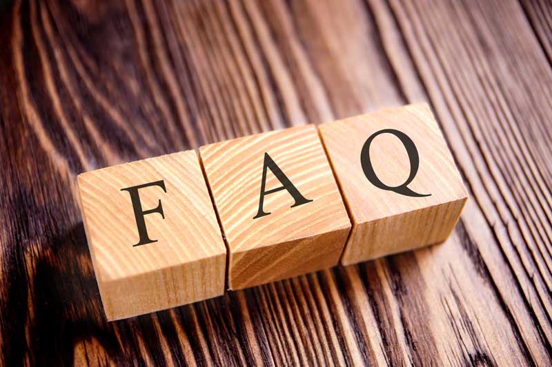 frequently asked questions on a wooden cube